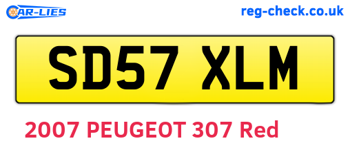 SD57XLM are the vehicle registration plates.