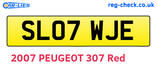 SL07WJE are the vehicle registration plates.