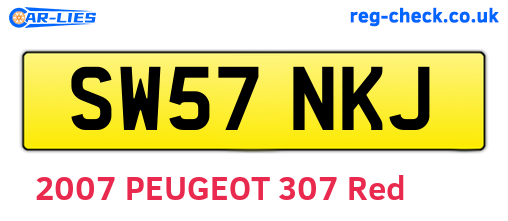 SW57NKJ are the vehicle registration plates.
