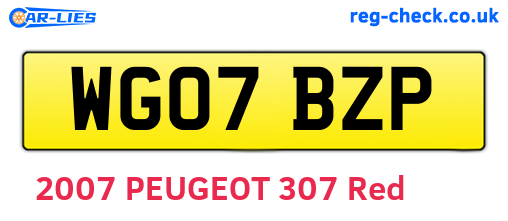 WG07BZP are the vehicle registration plates.