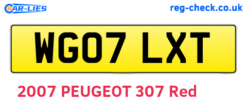 WG07LXT are the vehicle registration plates.