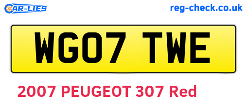 WG07TWE are the vehicle registration plates.