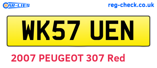WK57UEN are the vehicle registration plates.