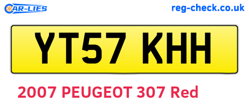 YT57KHH are the vehicle registration plates.