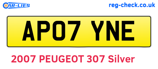 AP07YNE are the vehicle registration plates.