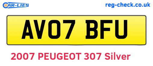AV07BFU are the vehicle registration plates.