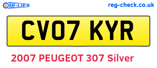 CV07KYR are the vehicle registration plates.