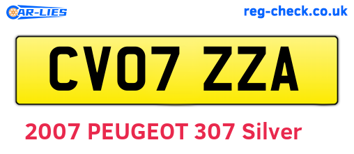 CV07ZZA are the vehicle registration plates.
