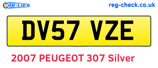 DV57VZE are the vehicle registration plates.
