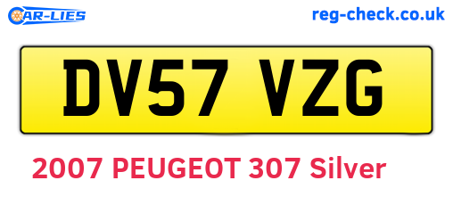 DV57VZG are the vehicle registration plates.
