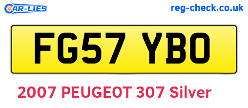 FG57YBO are the vehicle registration plates.