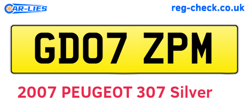 GD07ZPM are the vehicle registration plates.