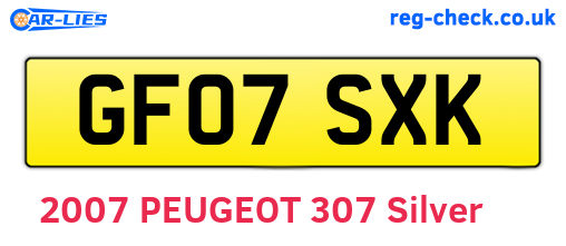 GF07SXK are the vehicle registration plates.