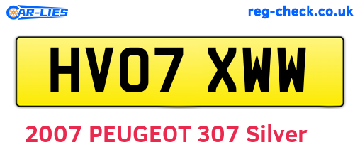 HV07XWW are the vehicle registration plates.