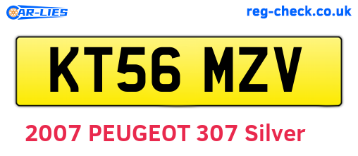 KT56MZV are the vehicle registration plates.