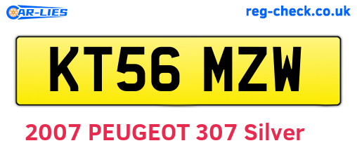 KT56MZW are the vehicle registration plates.
