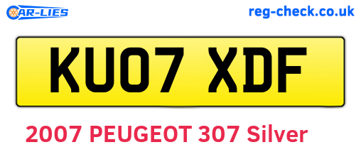 KU07XDF are the vehicle registration plates.