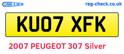 KU07XFK are the vehicle registration plates.