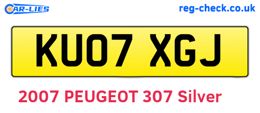KU07XGJ are the vehicle registration plates.