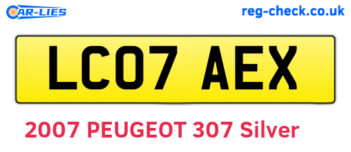 LC07AEX are the vehicle registration plates.