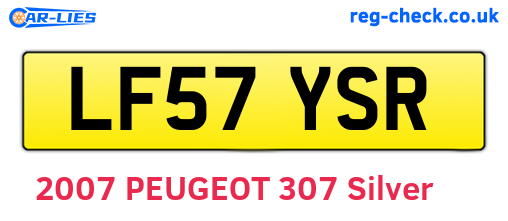 LF57YSR are the vehicle registration plates.