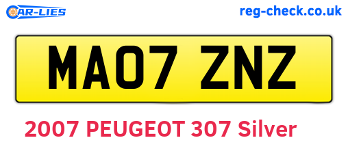 MA07ZNZ are the vehicle registration plates.