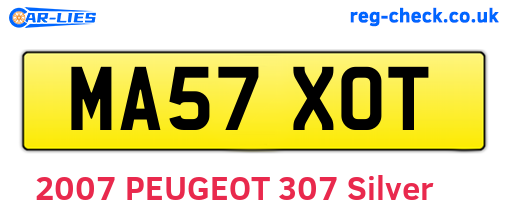 MA57XOT are the vehicle registration plates.