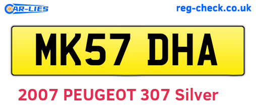 MK57DHA are the vehicle registration plates.
