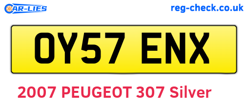 OY57ENX are the vehicle registration plates.