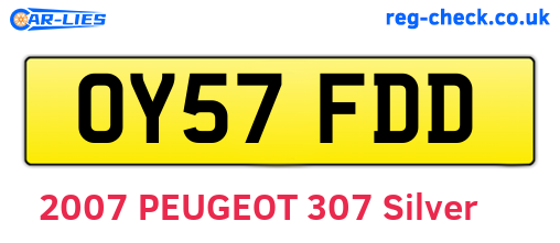 OY57FDD are the vehicle registration plates.