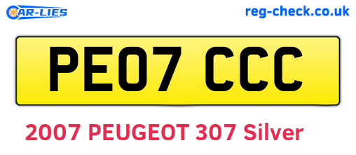 PE07CCC are the vehicle registration plates.