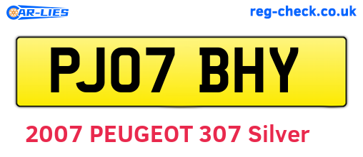 PJ07BHY are the vehicle registration plates.