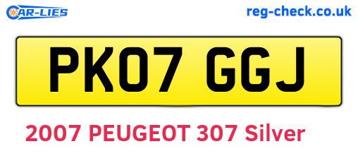 PK07GGJ are the vehicle registration plates.