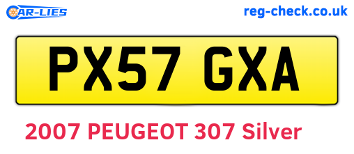 PX57GXA are the vehicle registration plates.