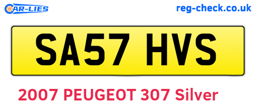 SA57HVS are the vehicle registration plates.