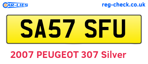 SA57SFU are the vehicle registration plates.
