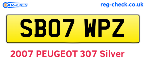 SB07WPZ are the vehicle registration plates.