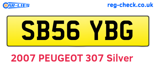 SB56YBG are the vehicle registration plates.