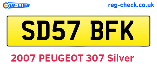 SD57BFK are the vehicle registration plates.