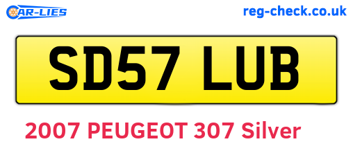 SD57LUB are the vehicle registration plates.