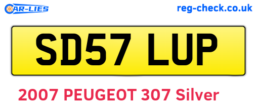 SD57LUP are the vehicle registration plates.