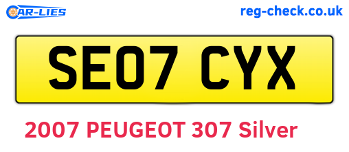 SE07CYX are the vehicle registration plates.