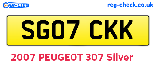 SG07CKK are the vehicle registration plates.