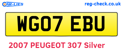 WG07EBU are the vehicle registration plates.