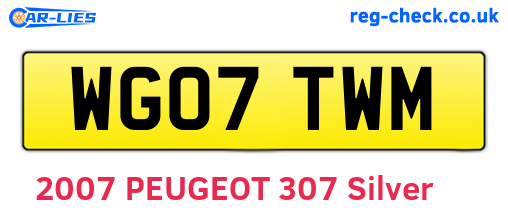 WG07TWM are the vehicle registration plates.