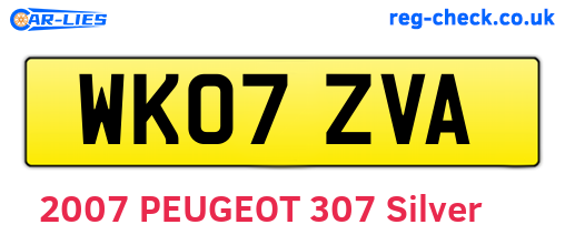 WK07ZVA are the vehicle registration plates.