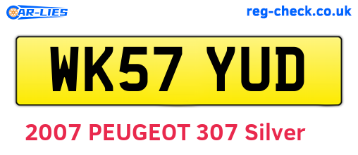 WK57YUD are the vehicle registration plates.