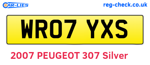WR07YXS are the vehicle registration plates.