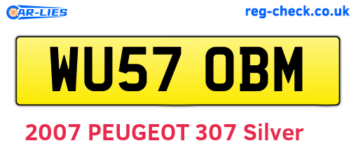 WU57OBM are the vehicle registration plates.