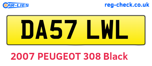 DA57LWL are the vehicle registration plates.